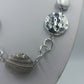 Statement Kette Silberfarben mit Perlen  Scheiben – 78 cm