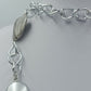 Statement Kette Silberfarben mit Perlen  Scheiben – 78 cm
