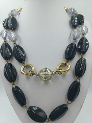 Auffällige Designer-Kette mit Glas Perlenelementen – 100 cm