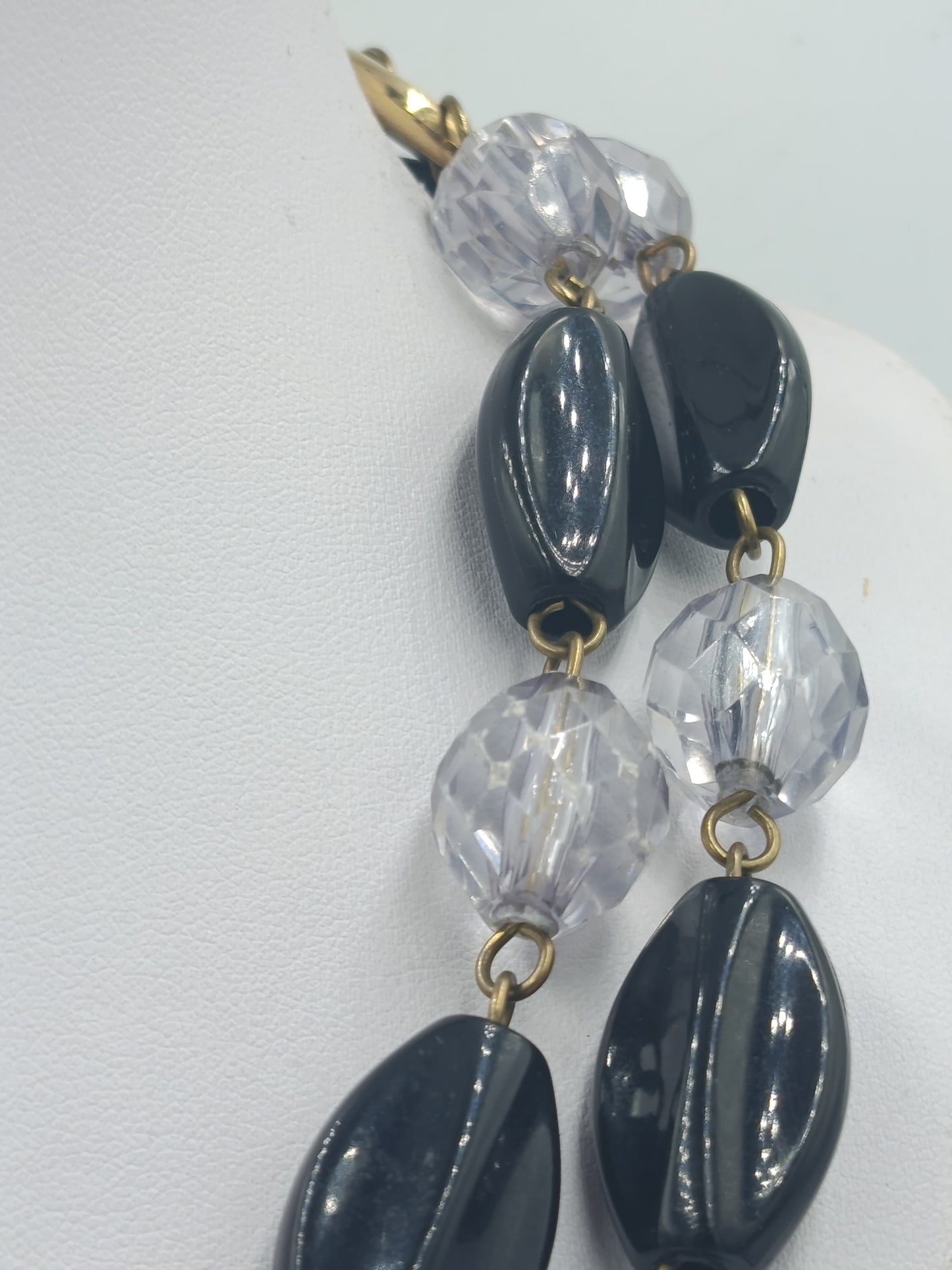 Auffällige Designer-Kette mit Glas Perlenelementen – 100 cm
