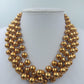 Mehrreihige Perlenkette Goldfarben – 148 cm – Lagenlook