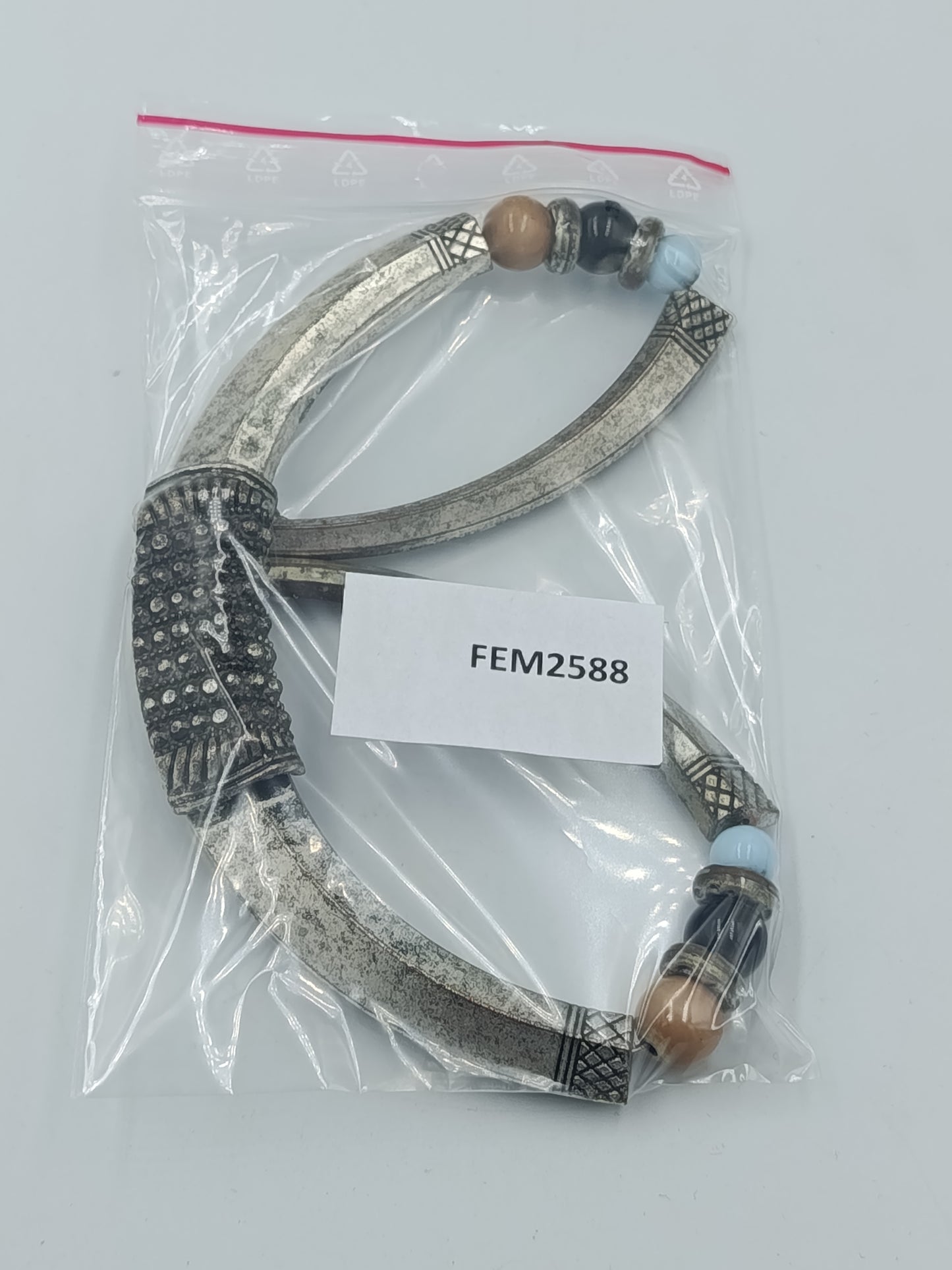 Statement Collier Ethno Design Silberfarben mit Zierelementen – 35 cm