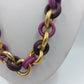 Gliederkette Statement Collier Lila Aubergine Goldfarben – 52 cm