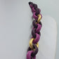 Gliederkette Statement Collier Lila Aubergine Goldfarben – 52 cm