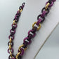 Gliederkette Statement Collier Lila Aubergine Goldfarben – 52 cm