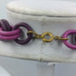Gliederkette Statement Collier Lila Aubergine Goldfarben – 52 cm