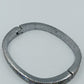 Armreif Silberfarben mit schimmernden Einlagen –  ca. 7 cm