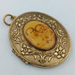 Antiker Medaillon Anhänger – Foto-Medaillon mit floralem Dekor, ca. 5 cm