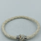 Geflochtenes Armband weiß mit Strass-Element – ca. 20 cm