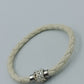 Geflochtenes Armband weiß mit Strass-Element – ca. 20 cm