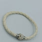 Geflochtenes Armband weiß mit Strass-Element – ca. 20 cm