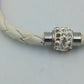 Geflochtenes Armband weiß mit Strass-Element – ca. 20 cm
