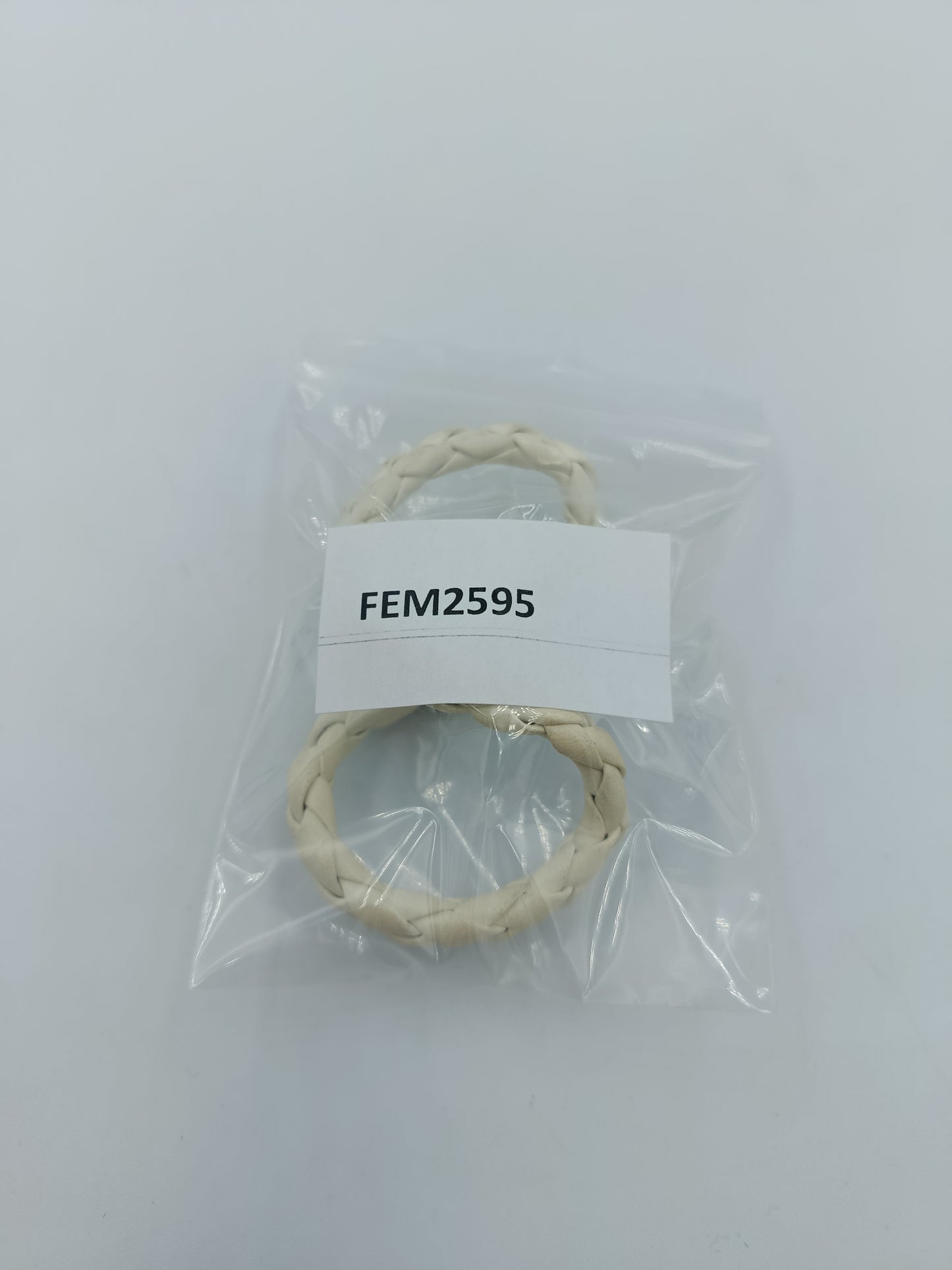Geflochtenes Armband weiß mit Strass-Element – ca. 20 cm