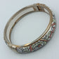 Vintage Armreif mit floralem Muster – Metall Emaille/Harz