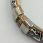 Vintage Armreif mit floralem Muster – Metall Emaille/Harz