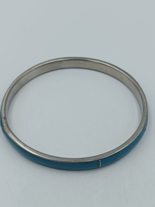 Vintage Armreif silberfarben mit türkisblauem Einsatz