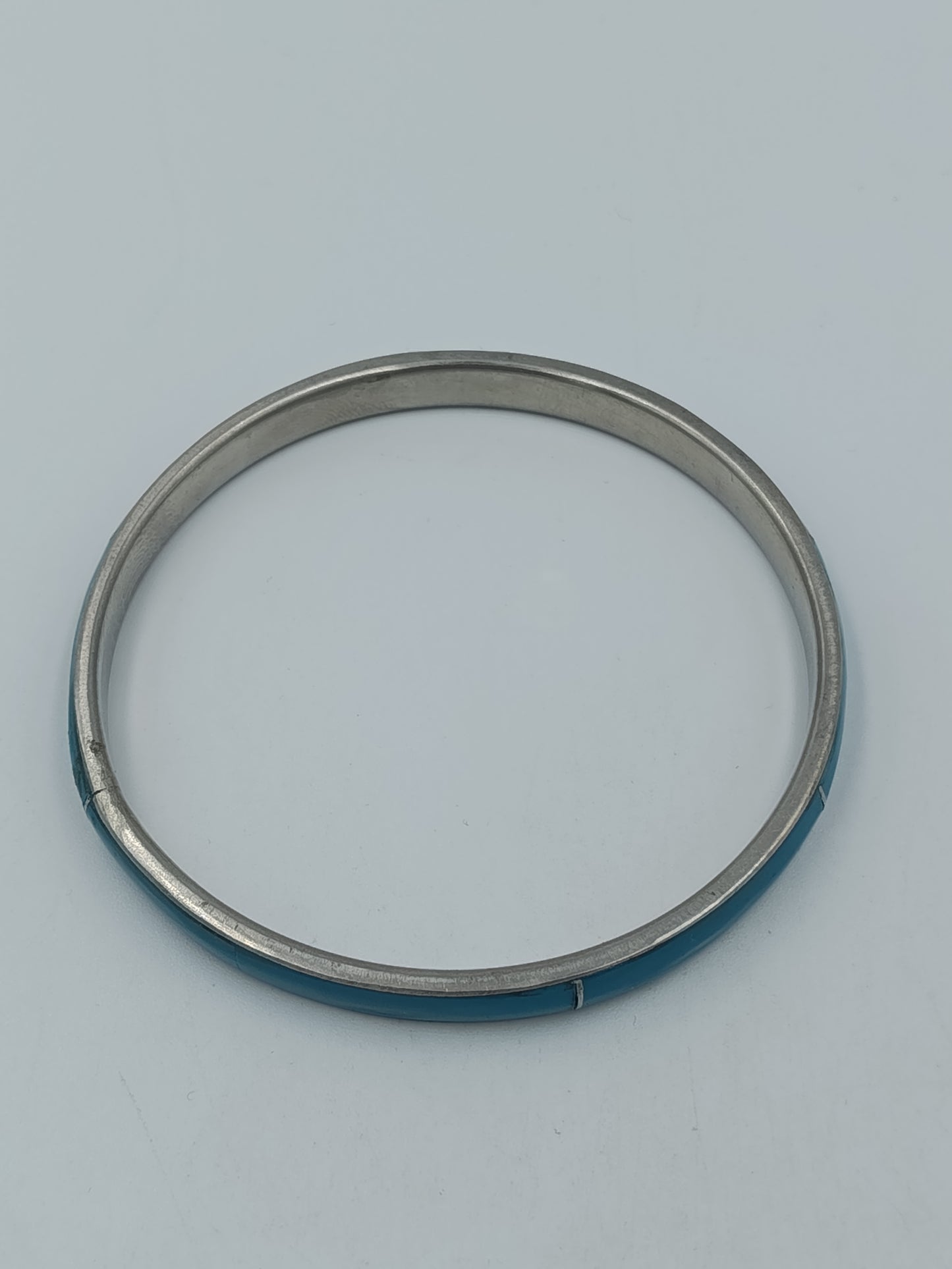 Vintage Armreif silberfarben mit türkisblauem Einsatz