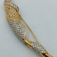 Elegante Vintage Brosche in Goldoptik mit Strass – geschwungenes Design