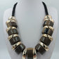 Statement Kette mit großen Elementen in Grau Gold – 55 cm
