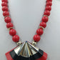 Statement Kette Rot mit großem Anhänger – 53 cm