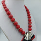 Statement Kette Rot mit großem Anhänger – 53 cm