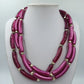 Auffällige Mehrreihige Statement Kette Pink – 53 cm