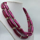 Auffällige Mehrreihige Statement Kette Pink – 53 cm