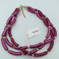 Auffällige Mehrreihige Statement Kette Pink – 53 cm