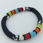 Perlen Armreif Multicolor Ethno Style – Schwarz mit bunten Akzenten – 9 cm