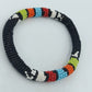 Perlen Armreif Multicolor Ethno Style – Schwarz mit bunten Akzenten – 9 cm