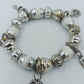 Charm Armband Silberfarben mit Anhängern – Herz, Schlüssel Sonne