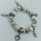 Charm Armband Silberfarben mit Anhängern – Herz, Schlüssel Sonne