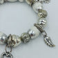 Charm Armband Silberfarben mit Anhängern – Herz, Schlüssel Sonne