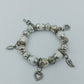 Charm Armband Silberfarben mit Anhängern – Herz, Schlüssel Sonne