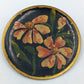 Vintage Brosche / Anstecknadel mit Blumenmotiv – handbemalt