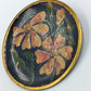 Vintage Brosche / Anstecknadel mit Blumenmotiv – handbemalt