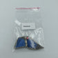 Vintage Designer Brosche – abstrakt, blaues Glas  roter Stein
