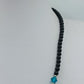 Vintage Perlenkette mit 925 Silber Verschluss Blau Schwarz