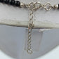 Vintage Perlenkette mit 925 Silber Verschluss Blau Schwarz