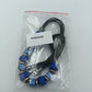 Vintage Statement Kette Blau Strass Lederoptik Collier