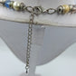 Vintage Perlenkette Pastellfarben Silberfarbenes Design