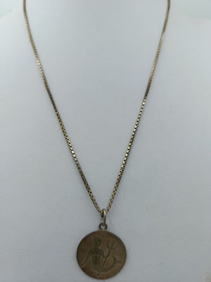 Vintage 925 Silber Kette mit 835 Silber Verschluss Meerjungfrau