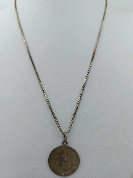 Vintage 925 Silber Kette mit 835 Silber Verschluss Meerjungfrau