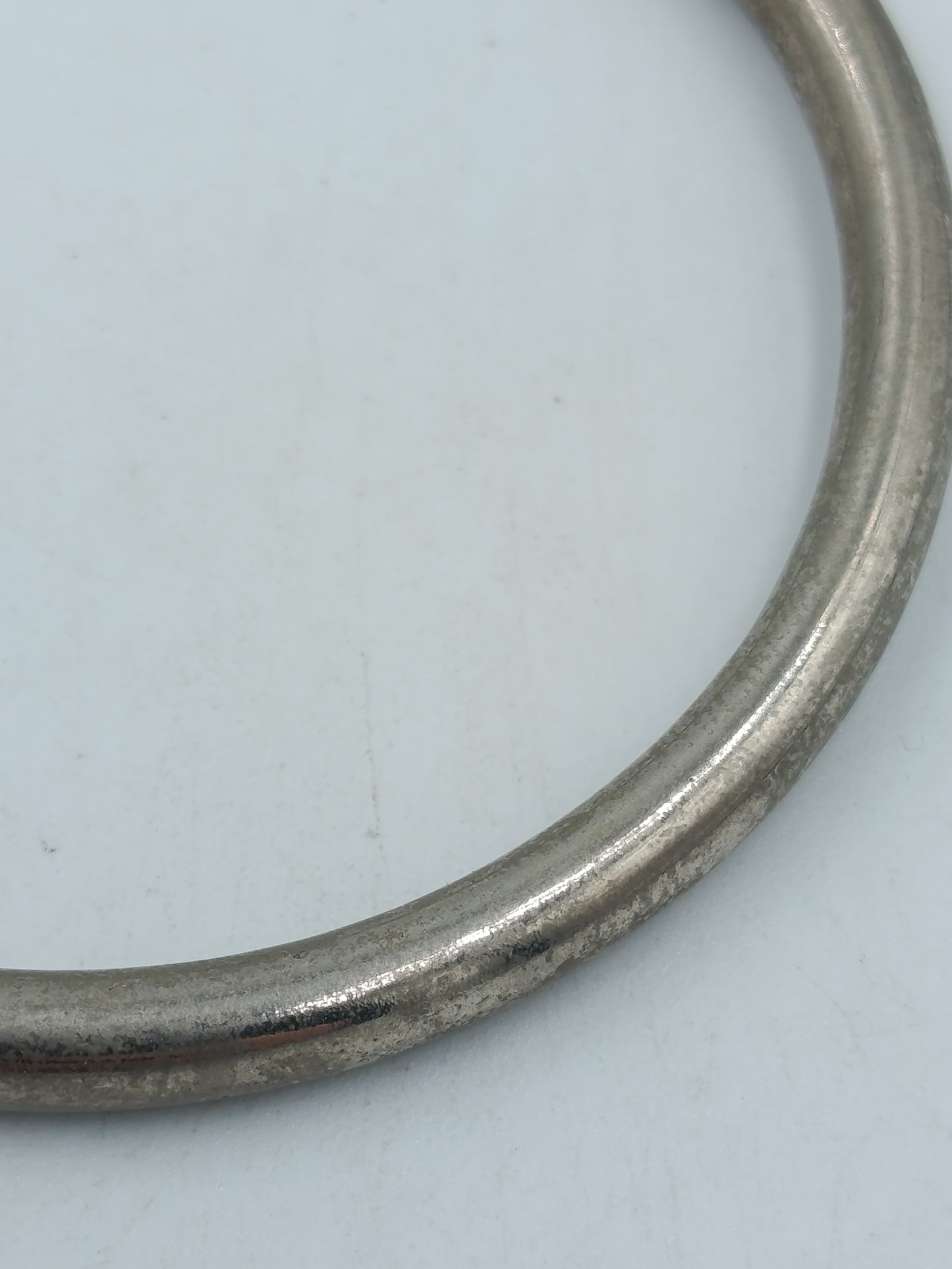 Schlichter Vintage Silberfarbener Armreif Schlicht Rundes Design