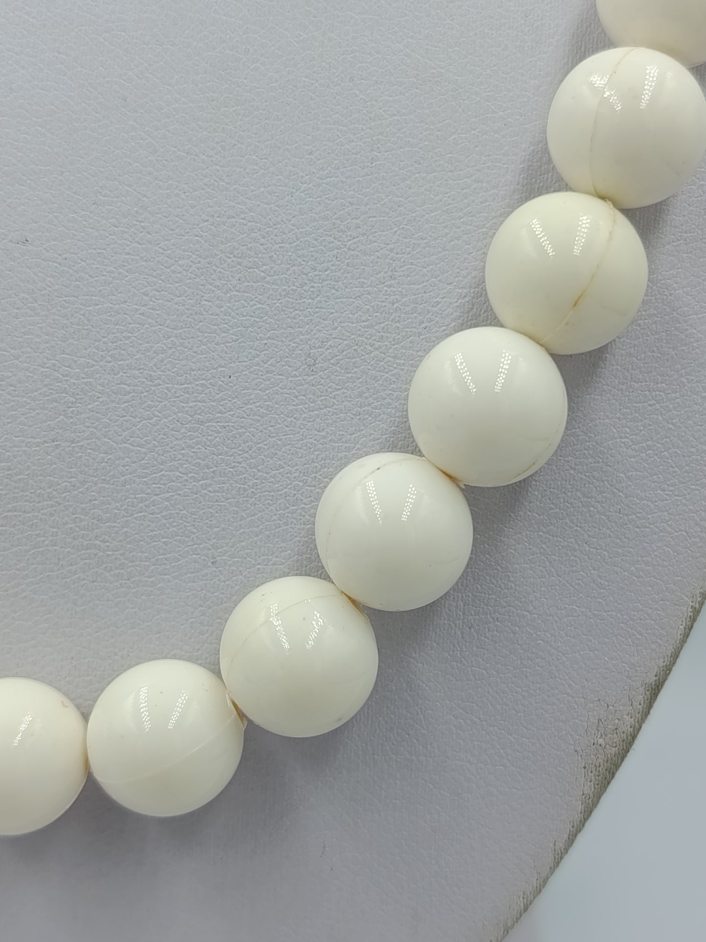 Vintage Kugelkette Cremeweiß Große Perlen Retro Schmuck