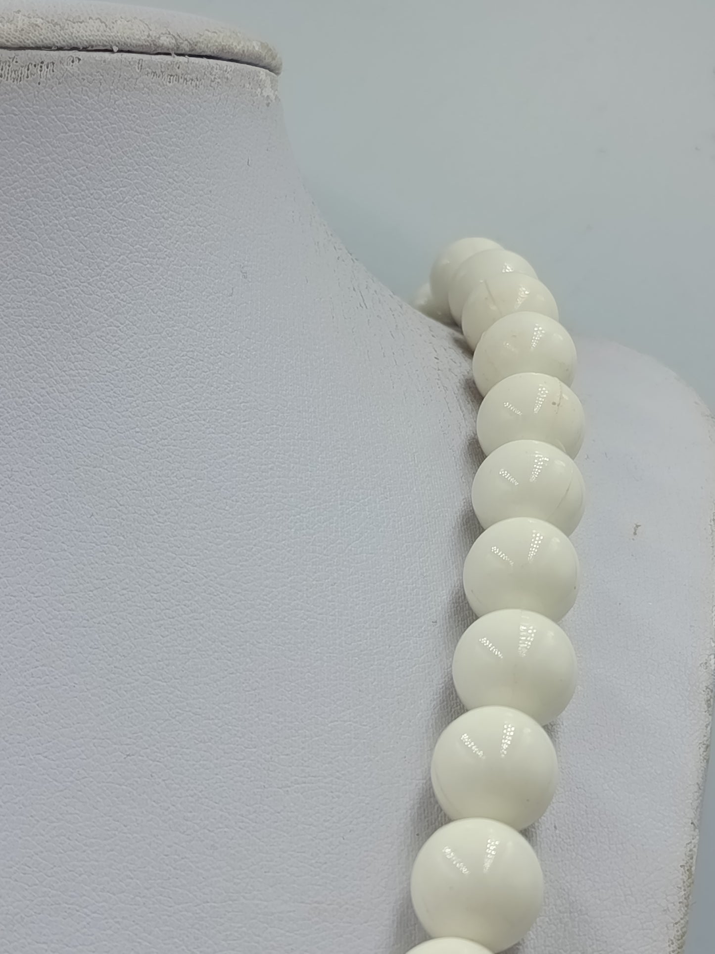 Vintage Kugelkette Cremeweiß Große Perlen Retro Schmuck