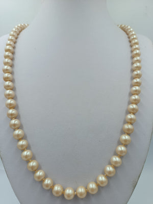 Vintage Perlenkette Cremefarben Mit 835 Silberverschluss