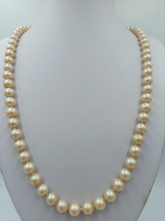 Vintage Perlenkette Cremefarben Mit 835 Silberverschluss
