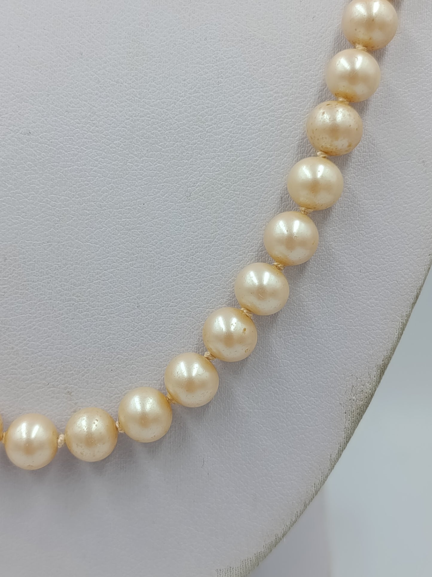 Vintage Perlenkette Cremefarben Mit 835 Silberverschluss