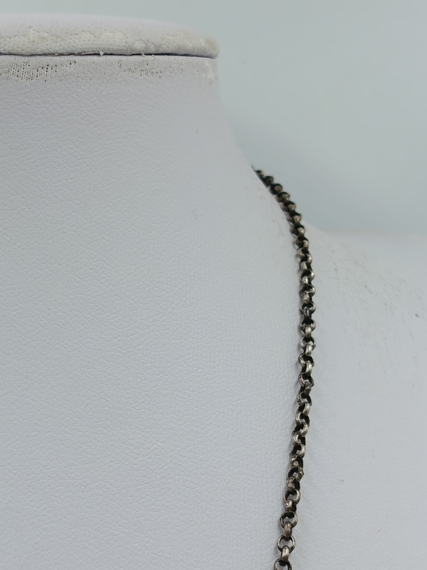 Vintage 925 Silber Collier Mit Ornamenten Und Rosenmotiv